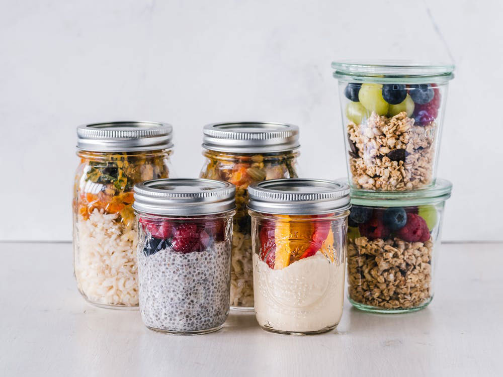 Food Prep - Jars of Breakfast Foods